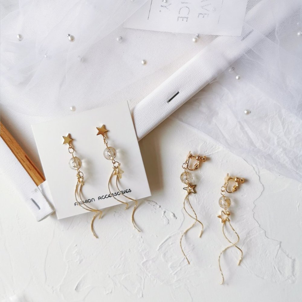 💕Last one Resin Star Tassel Earrings - Picture 4 of 8